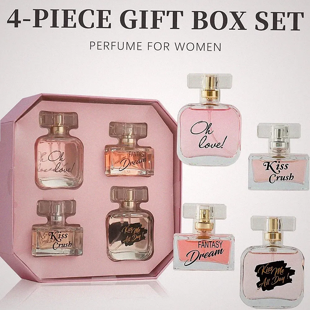 Elegant Women's Perfume Gift Set - Four Long-Lasting Fragrance Sprays